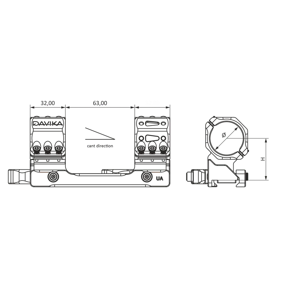 30 mm Zielfernrohrmontage | Picatinny QD Ergo Basis