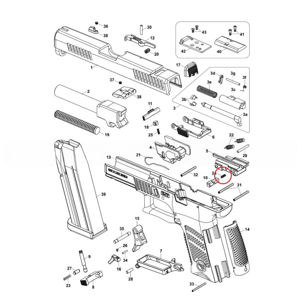 CZ P-10 Abzugsstangen-Entriegelerfeder