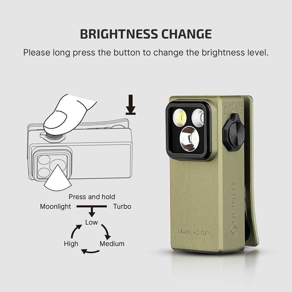Olight Oclip Ultra | 3-in-1 Clip-On EDC-Taschenlampe | 530 lm