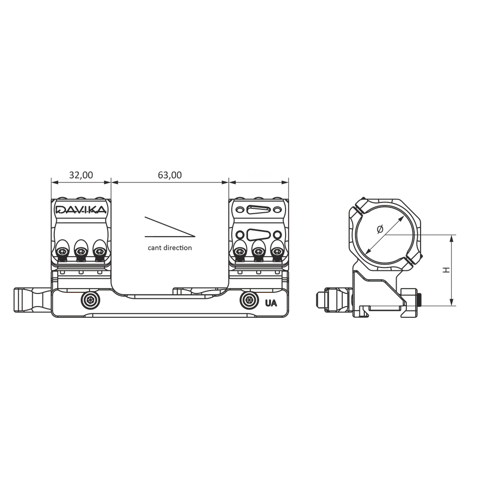 30 mm zielfernrohrmontage | Picatinny QD Ergo-Basis